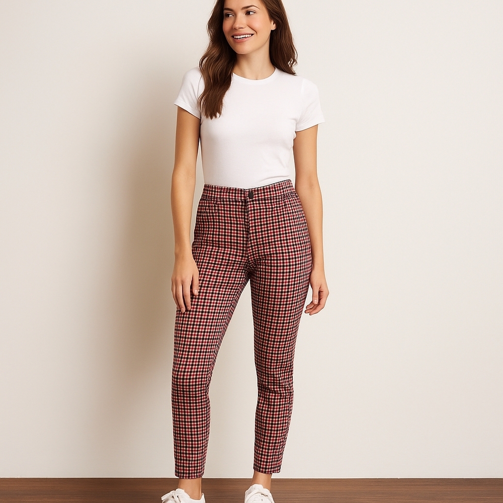Hollister Ultra High Rise Stretch Plaid Pants – Size XS (Ref 26)